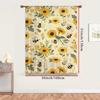 1PC Sheer Curtain Sunflower Bee Cartoon Yellow Print, Rod Pocket Window Curtain for Living Room Bedroom Kids Decor