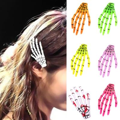 Punk Women Skeleton Claw Zombie Hand Hair Clip Hairpin Bobby Pin Halloween