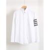 Foreign Trade Pure Cotton Oxford Cloth White Shirts Men's Classic Four Bars Business Long sleeve Trendy Casual Couple Shirt Trendy