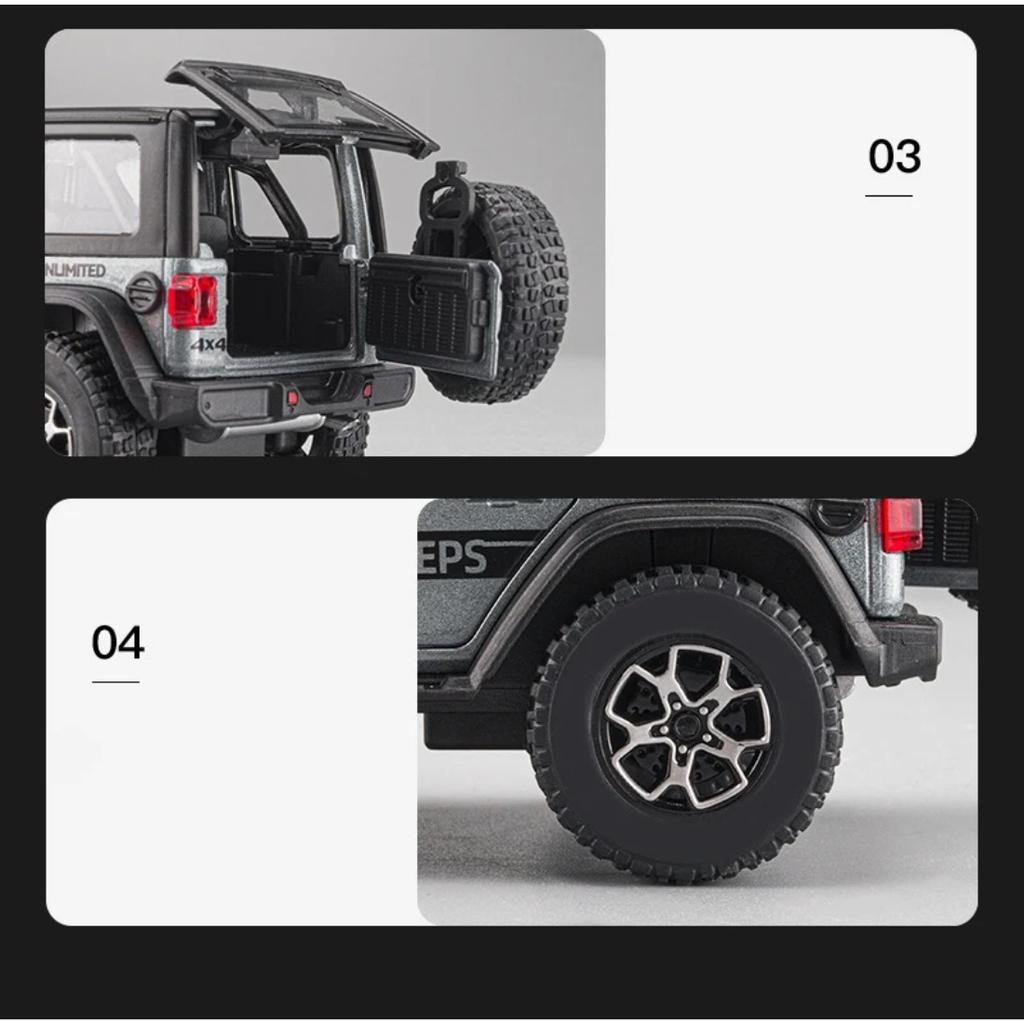 1/32 Jeeps Wrangler Sahara Off-Road Alloy Car Diecasts & Toy Vehicles Car Model Sound and Light Car Toys for Kids Gifts