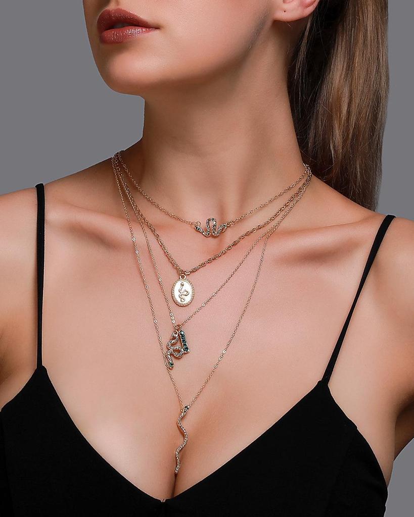 Star & Moon Multi-Layer Alloy Necklace - Hip-Hop Style Portrait Clavicle Chain