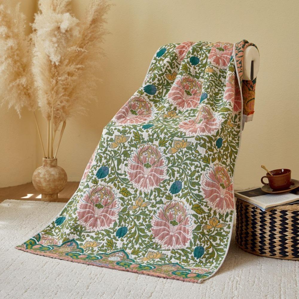 Thickened Shower Towel 4 Layers Gauze Beach Towel Multi-purpose Cotton Bath Towel  Summer Style A