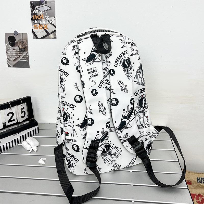 Graffiti Junior High School Student Schoolbag Men's Fashion Lightweight Large-capacity Backpack Couple Versatile Casual Computer Backpack