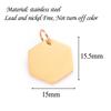 10Pcs/Lot  High Quality Polished Stainless Steel Hexagon Shape Pendant Charms Suitable for Bracelet Necklace DIY Jewelry Making