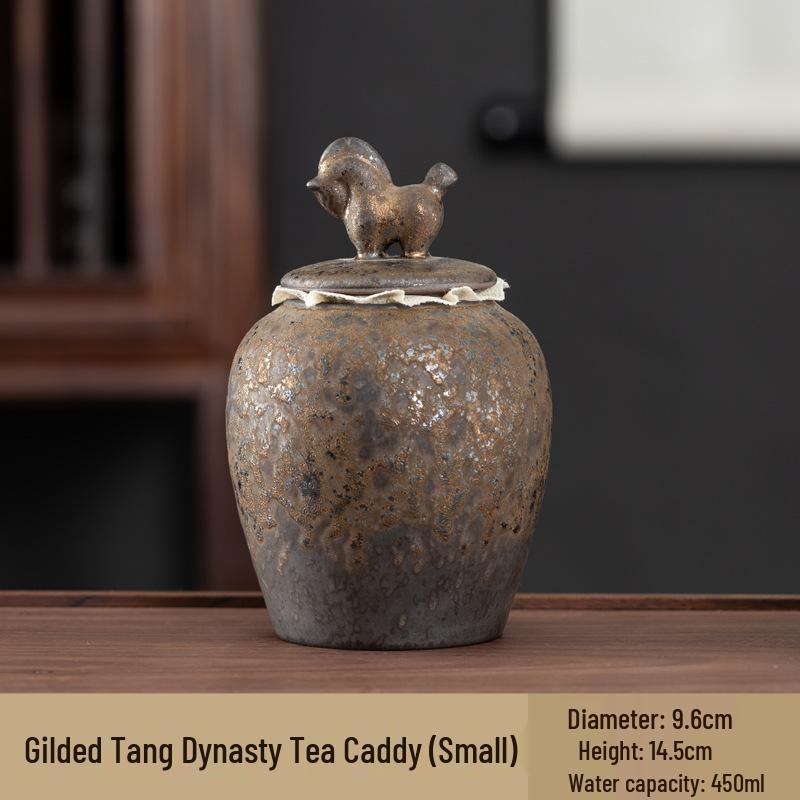 Chinese Ceramic Tea Canister: Small/Large Sealed Storage Jar for Pu'er Tea with Logo Printing