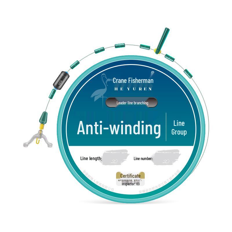 

High-Sensitivity Fishing Line Set: Anti-Tangle, No-Float, Ready-Made with Hooks and Traditional Float Line. 1.0 main line + 0.8 sub-line + #4 hooks
