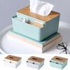 Plastic Wood Tissue Box White Decorative Bamboo Cover Toilet Paper Box Rectangular Washable Towel Napkin Tissue Holder Dresser