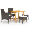 VidaXL 5-Piece Garden Dining Set Table and Patio Dining Chairs Outdoor Dining Furniture Living Room 3068694
