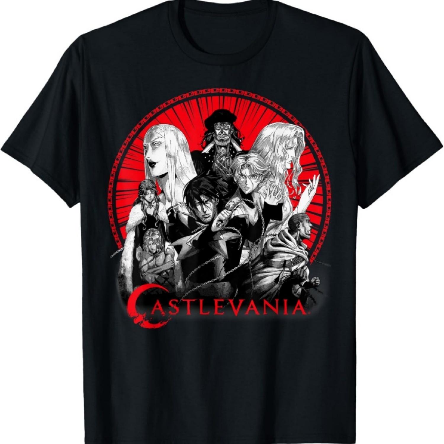 Футболка с логотипом Castlevania Group Shot в красном круге S чёрный