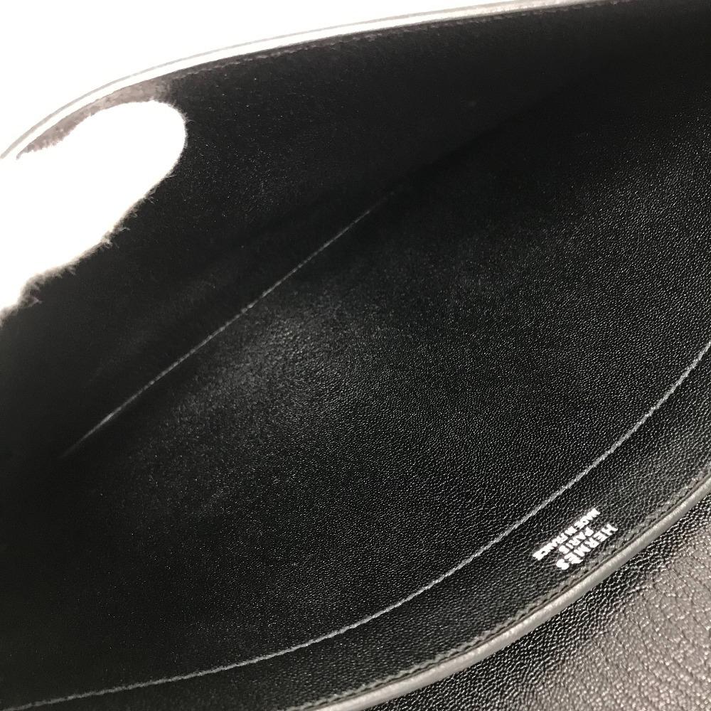 HERMES pouch bag Sac Adepeche Accessories Clutch bag Leather Black/Silver