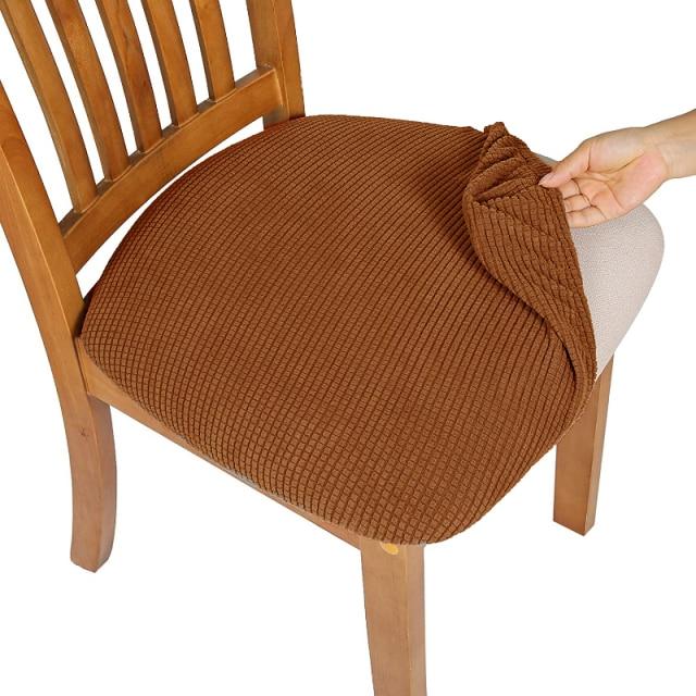 Durable WaterProof Spandex Dining Room Upholstered Cushion Chair Seat Cover Removable Slipcovers Washable Furniture Protector