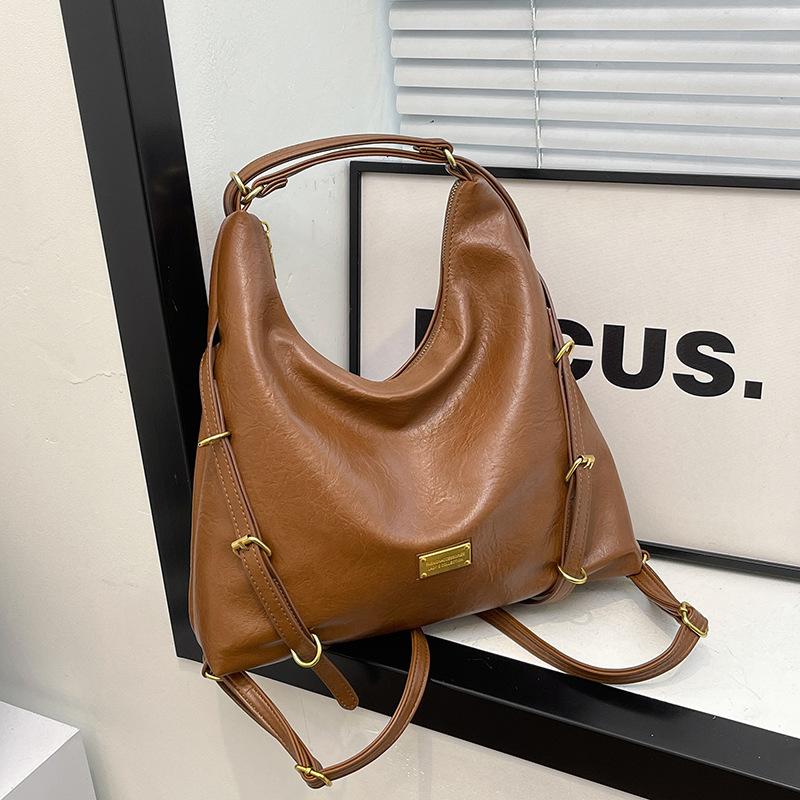Retro casual tote bag women's new trend fashion large capacity backpack texture commuter shoulder bag messenger bag women