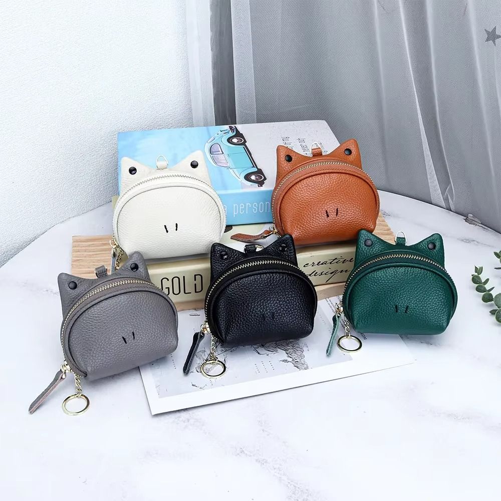 Minimalist Key Storage Small Bag Zipper Women's Leather Frog Coin Purse Storage Card Bag  Female