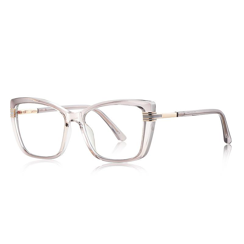 Elegant Full Rim Square Reading Glasses for Women, TR90 Frame, Clear Lenes, Magnification 0 to +6.0, blue light protection Glass