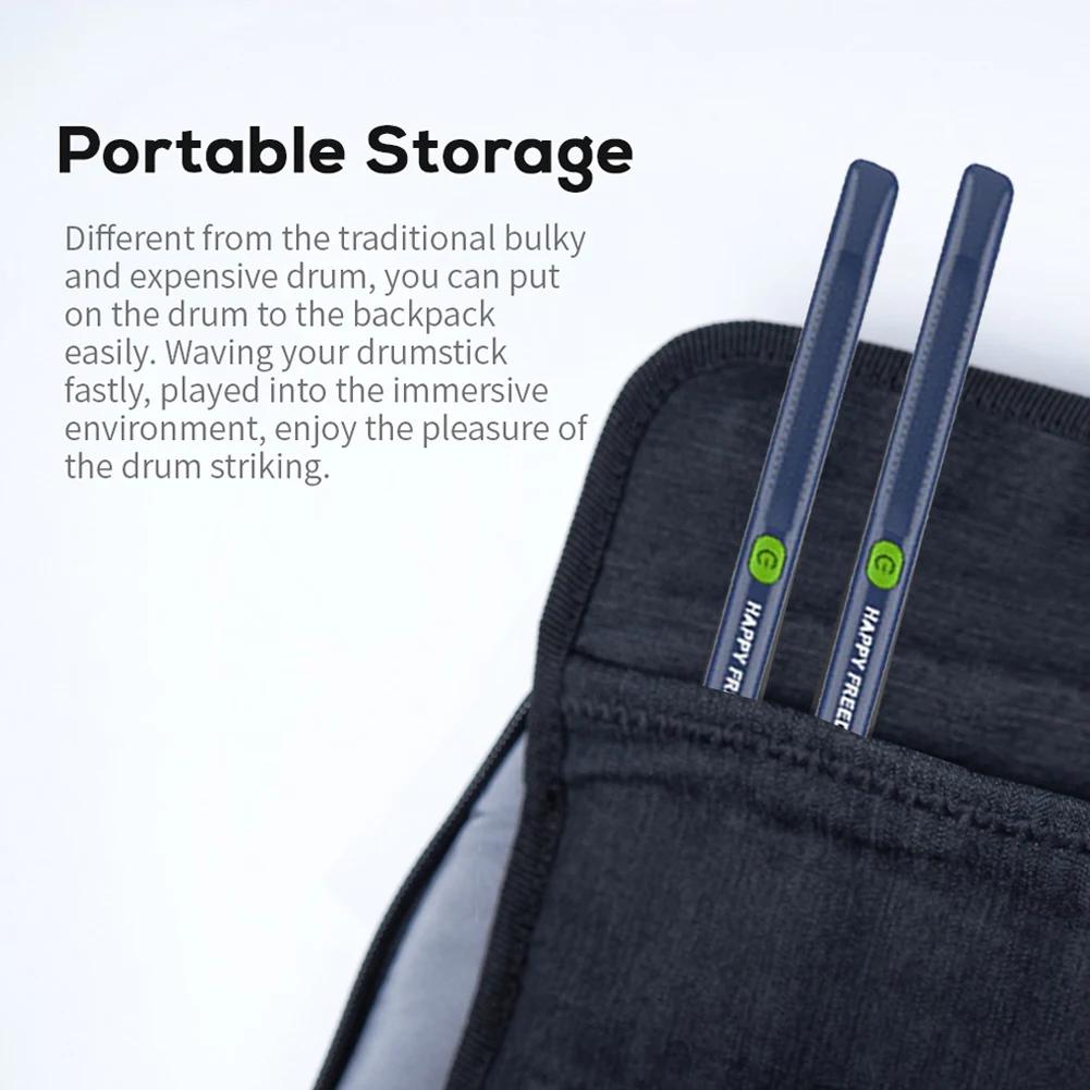 Electric Air Drumsticks Professional Air Drum Electronic Virtual Air Drum Drumsticks Pedals Pocket Drum Set for Beginners Kids