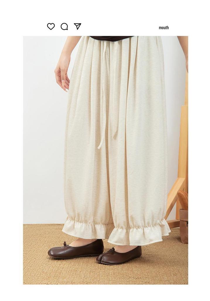 Chic Korean-Style Women's Lantern Pants: Princess Popular Autumn Casual Cropped Trousers