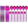 24Pcs Mint Gold Dinnerware Set Knife Fork Coffee Spoon Cutlery Western Stainless Steel Tableware Flatware Kiechen Silverware