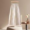 High-Waisted Satin Jacquard Wide-Leg Pants for Women, 2026 Summer New Fashion Loose Slimming Straight-Leg Cropped Casual Pants