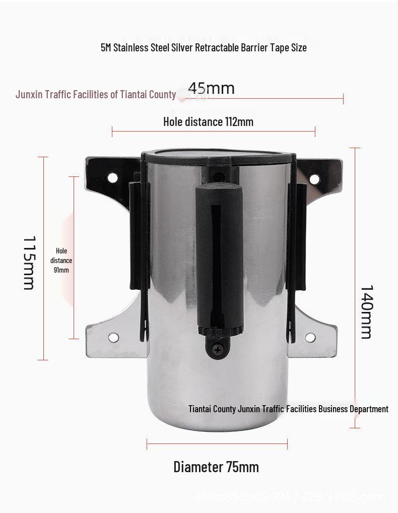 Wall-Mounted Retractable Barrier Tape: Aisle & Corridor Warning Line for Malls & Counters