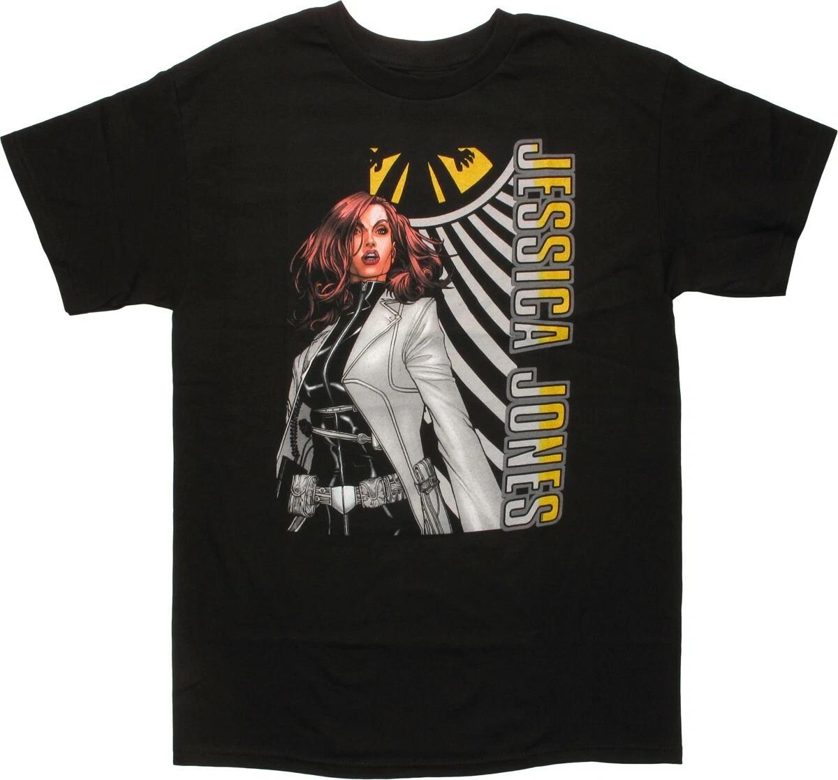 Marvel Mens Jessica Jones SHIELD Comics Superhero Black Shirt New M-2XL 2XL