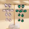 Court style diamond-set water drop-shaped fringed silver needle earrings temperament exquisite light luxury earrings