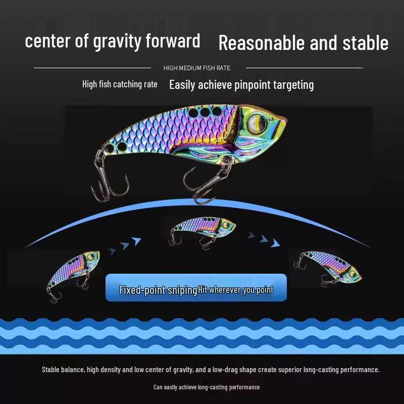 Thin Back Vibe Lure: Strong Hook Metal Jig for Long Cast Fishing - Ideal for Asp, Bass, Perch