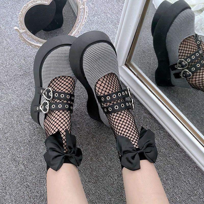 Over-the-Knee Fishnet Stockings for Women with Bowknot, Long Tube Stockings, Sexy and Pure Desire, Flirting Mid-Calf Fishnet Sto