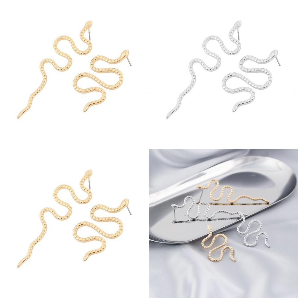 Exotic Snake Earrings Fashionable And Exaggerated Animal Shape Alloy Ear Jewelry