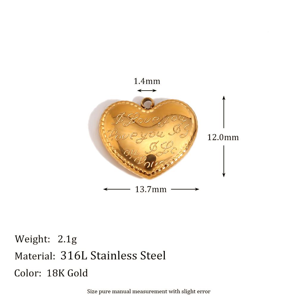 MamacitaSlay 316L Stainless Steel Heart Irregular Charms 18K Gold Plated Waterproof Jewelry For DIY Earrings Necklace Bracelet