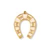 2 PCs West Cowboy Pendants Enamel Luck Horseshoe Clear Rhinestone 304 Stainless Steel 18K Gold Plated Charms DIY 3.5cm x 2.8cm