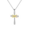 Cross-border new product infinity 8-character pendant collarbone chain, European and American belief personality retro eternal cross necklace