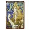 Vintage Metal Tin Signs Beauty-Art Nouveau Decorative Signs Four Seasons - Illustration Girl Retro Wall Decor Home Wall Signs