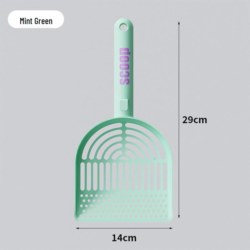 Large Candy Color Plastic Cat Litter Scoop with Long Handle Cat Litter Scoop зелёный