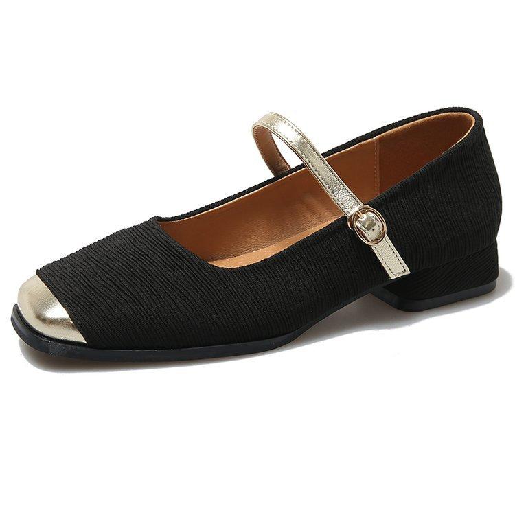 

Coarse heel French small fragrant Mary Jane single shoes women s shoes spring and autumn 2025 spring new black evening boat shoes 35