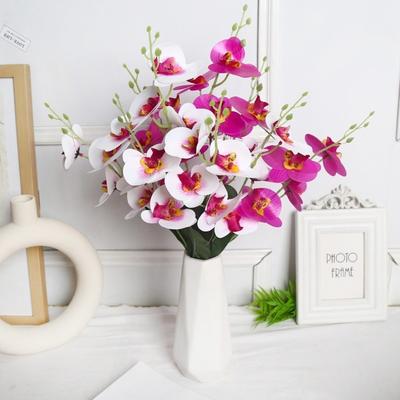 Butterfly Orchid Artificial Flowers Real Touch 5 Forks 3D Orchidea Phalaenopsis Silk Flower Home Wedding Decoration