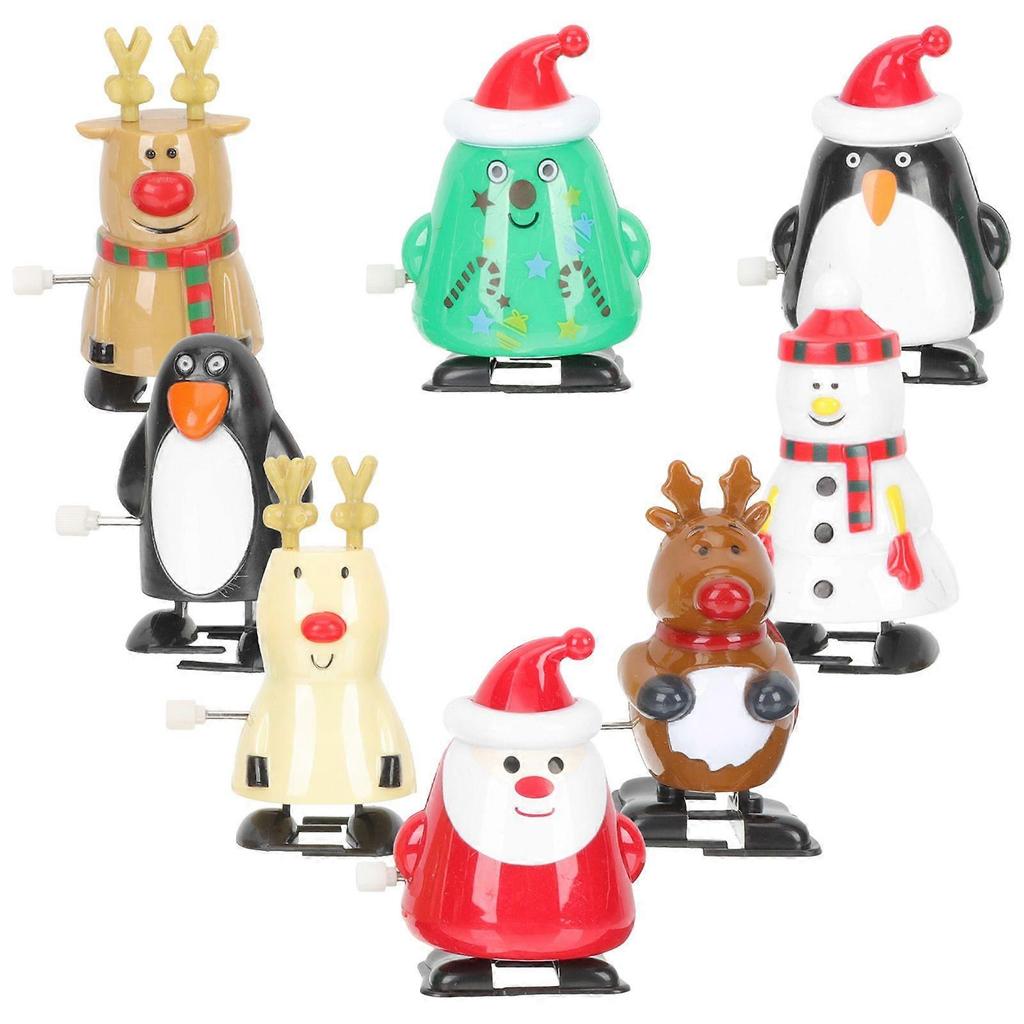 8pcs Novelty Christmas Wind Up Toys Kids Party Clockwork Toys Wind-up Toys Kids Playthings