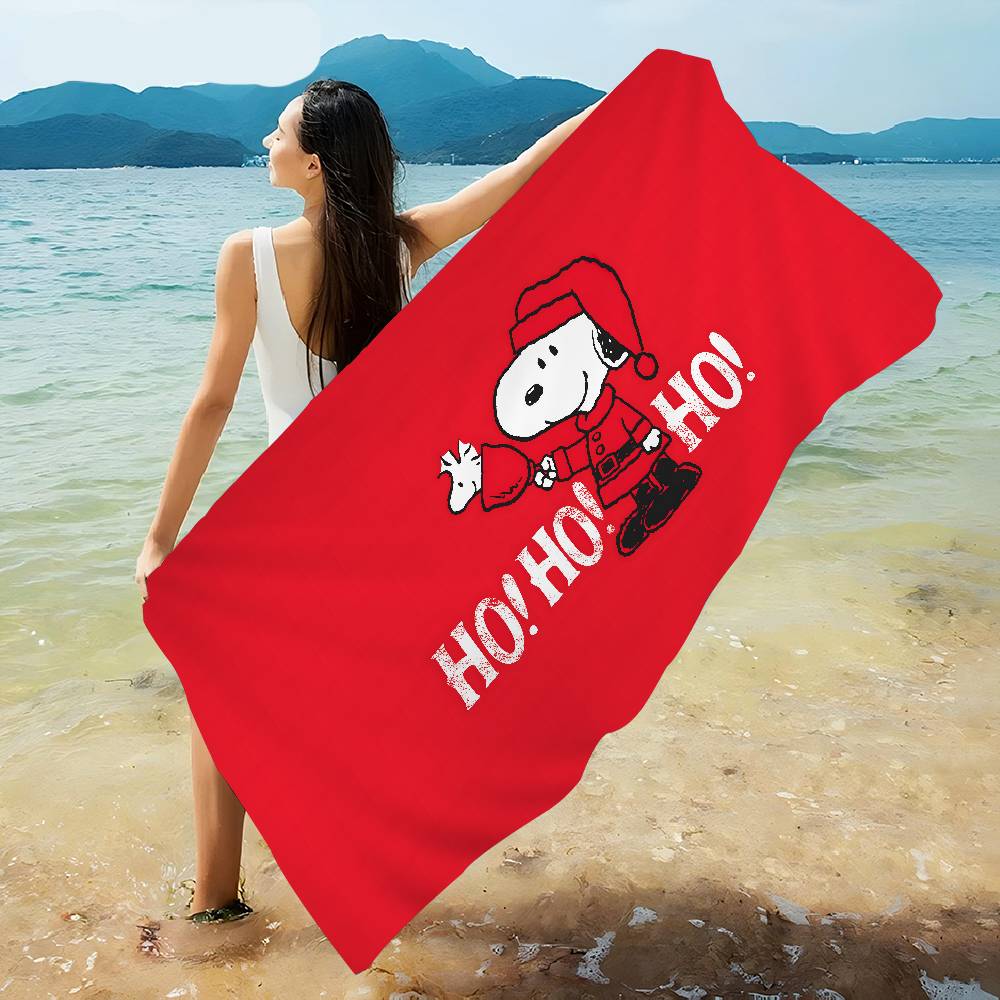 S-Snoopy Cartoon Microfiber Printed Beach Towel Mountain Climbing Yoga Beach Swimming Running Absorbent Soft Towel