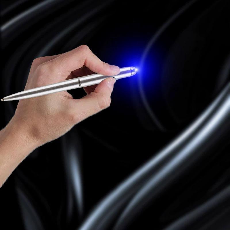 UV Invisible Magic Fluorescent Pen with LED Light - Anti-counterfeit, In Stock