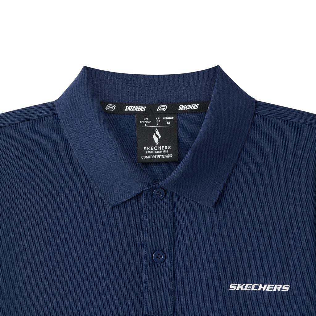 Skechers Solid Color Short Sleeve Button Polo Shirt Men tops L126M010-02MZ