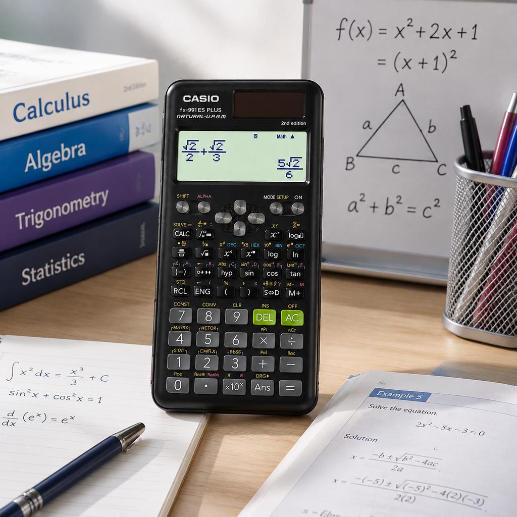 Scientific Calculator for Students, Solar and Battery Power