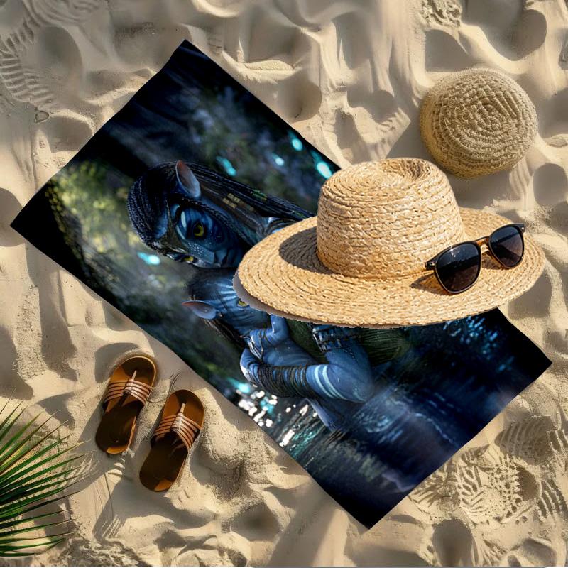 Avatar Print Beach Towel Design, Soft, Lightweight. for Home Bathroom, Spa, Pool, Yoga, Surfing, Camping, Gift for Family, Friend