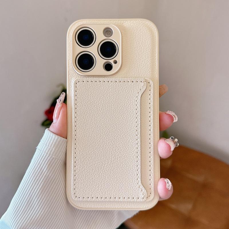 Luxury Litchi Leather Texture Phone Case With Horizontal Card Bag For iPhone 16 15 14 Plus 13 12 11 Pro XS Max XR Fashion Cover