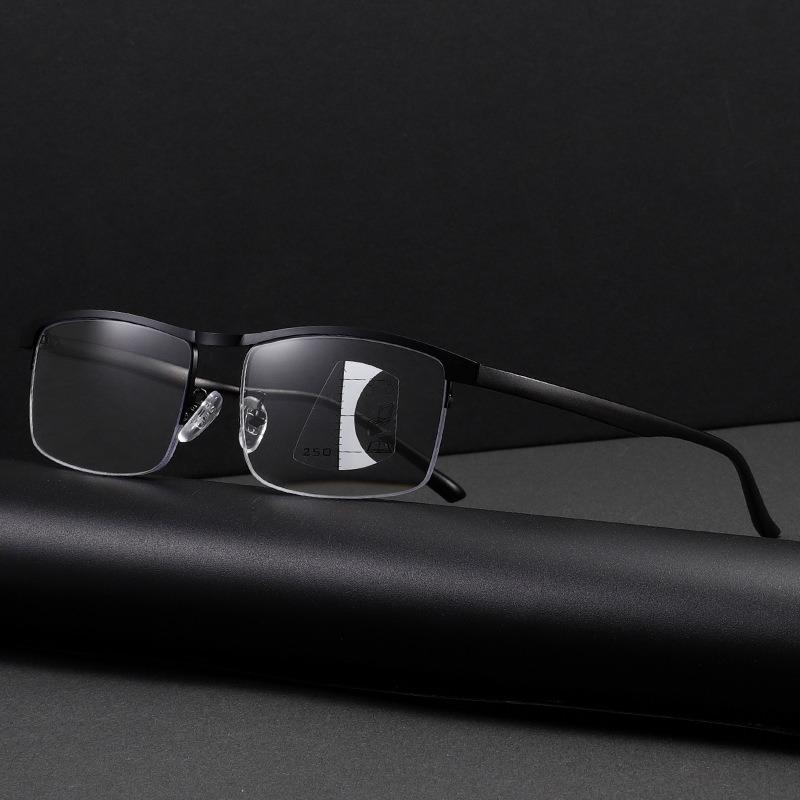 Progressive Multifocus Computer Reading Glasses  Retro Metal Prescription Blue Light Blocking for Men and Women Eyeglasses