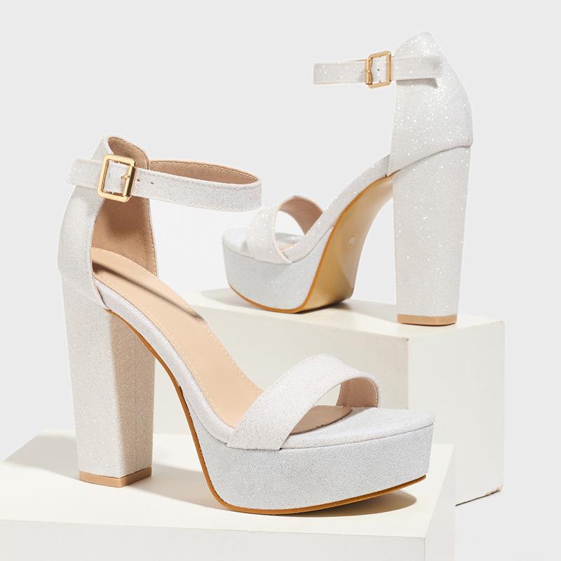 

Chang 2025 новые летние модные женские босоножки на высоком толстом каблуке большого размера 43