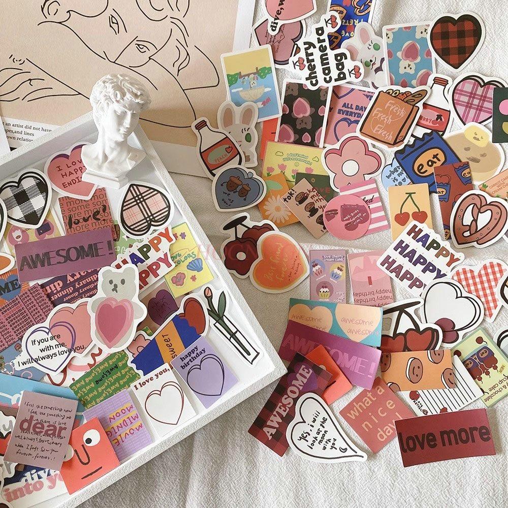 1set Cartoon Cute Handbag Stickers, Luggage, Mobile Phone, Trolley, Skateboard, No Glue, Waterproof Stickers