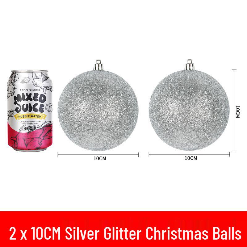 Festive Silver Glitter Hanging Ball - Shiny Round Decoration 6-30CM for Christmas