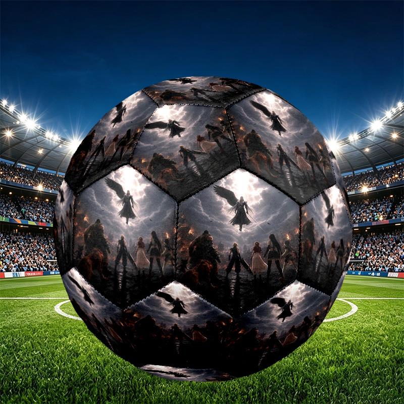 Final Fantasy Print Size 5 Soccer Ball, PU Wear Resistant Football for Match Training and Daily Practice, Birthday Gift for Soccer Fans