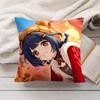 Xiangling Genshin Impact Cushion Cover Silky Short Plush Invisible Zipper Dustproof Sofa Pillow Case For Home Decor