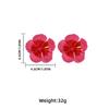 Pinkdudu Vintage Exaggerated Large Flower Zinc Alloy Dripped Glaze Earrings Fashion Trendy Stud Earrings Women PD2253