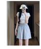 Women's Blue High-Waisted Quick-Dry A-Line Casual Shorts